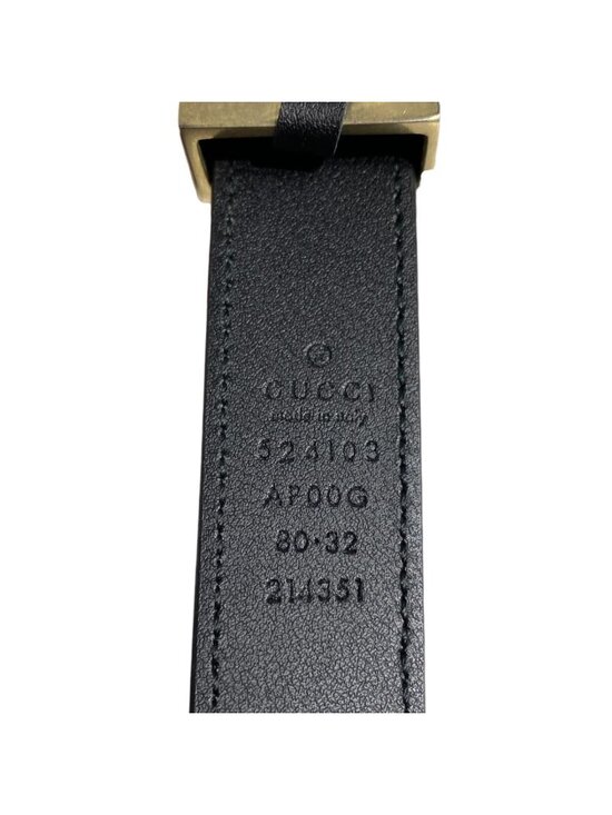 Gucci Belt GG Marmont Torchon Leather Black